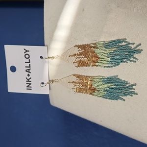 Ink + Alloy Beaded earrings. New!